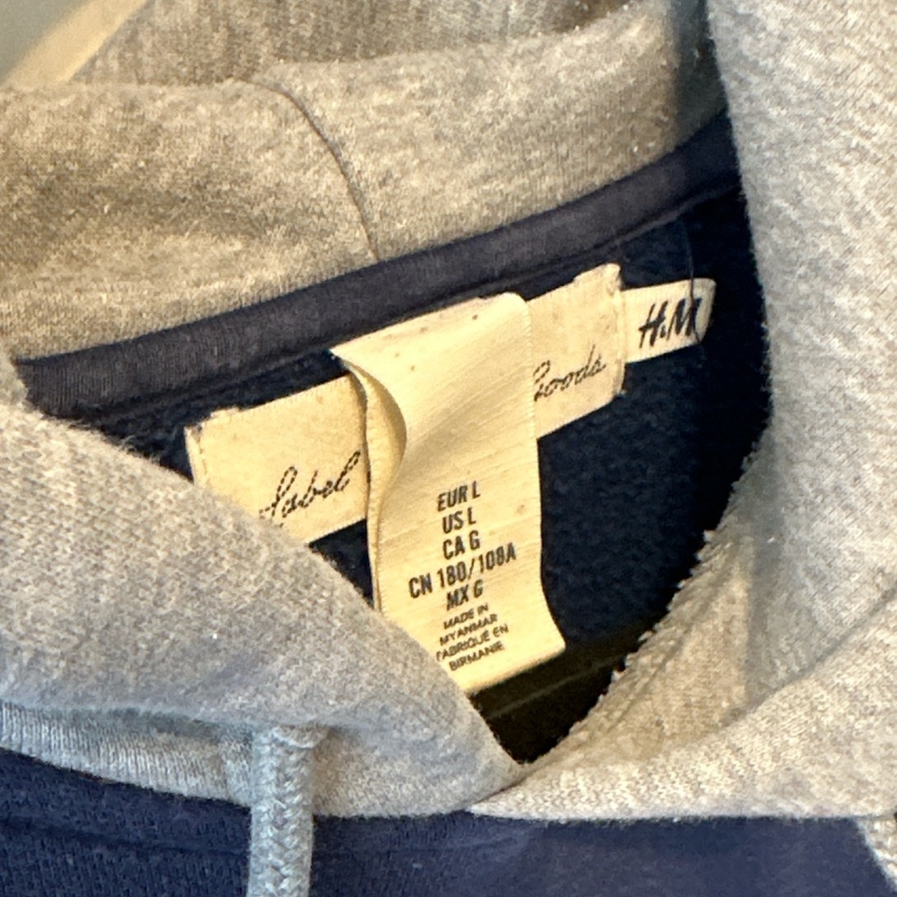 H&M Blue and Gray Men's Hoodie - Picture 4 of 4